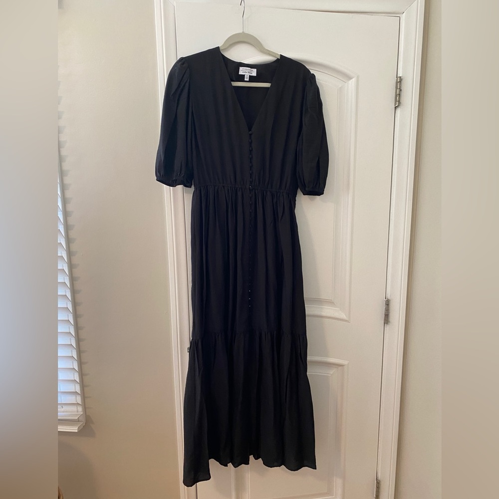 Andotherstories puff sleeve midi dress
